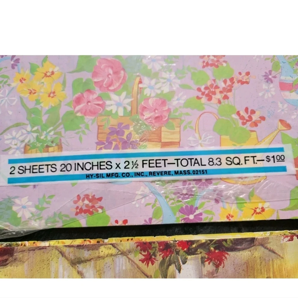 NEW 2 Vintage Birthday Spring Gift Wrapping Paper Art Deco MCM Cottagecore Fairy